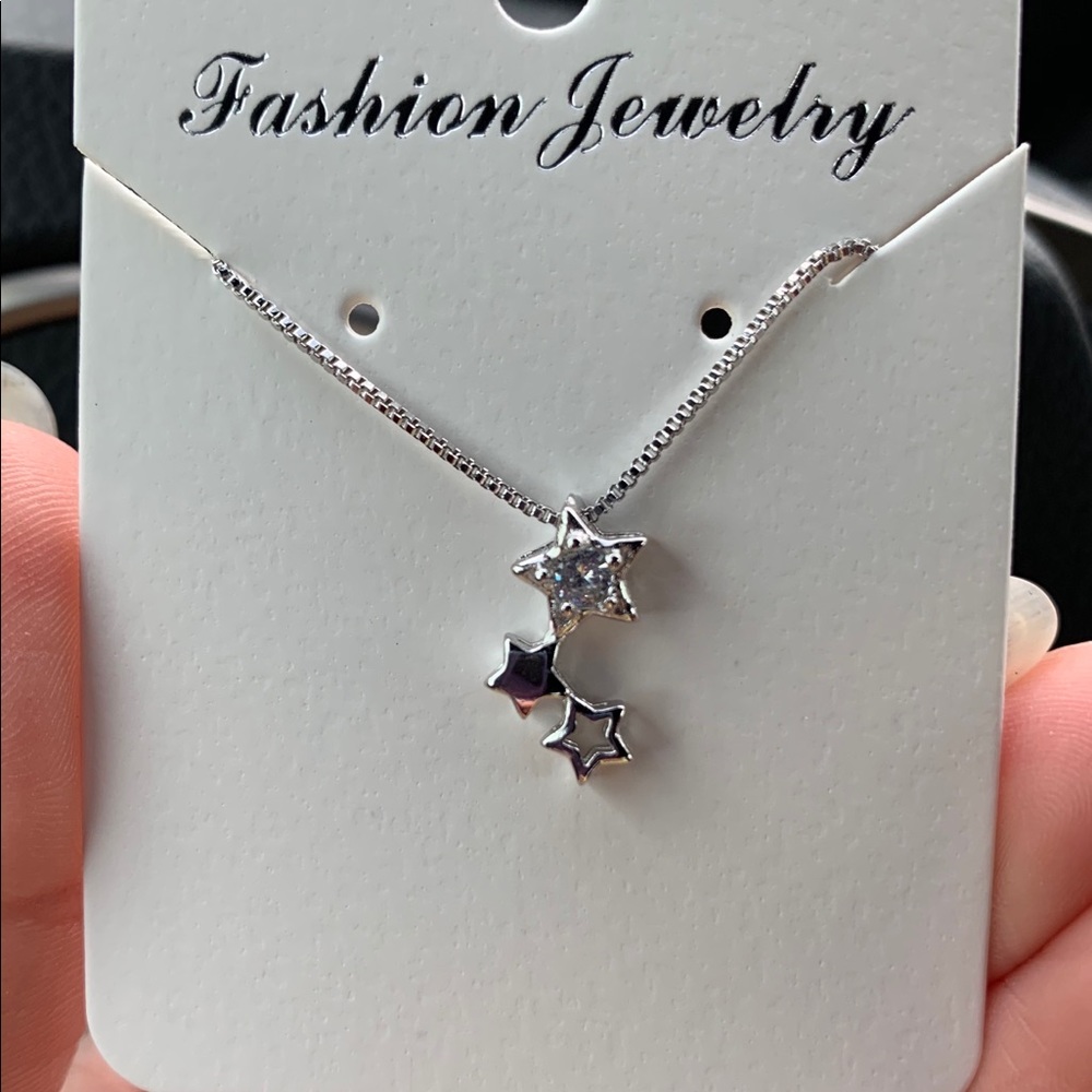 Sterling silver 3 stars necklace
